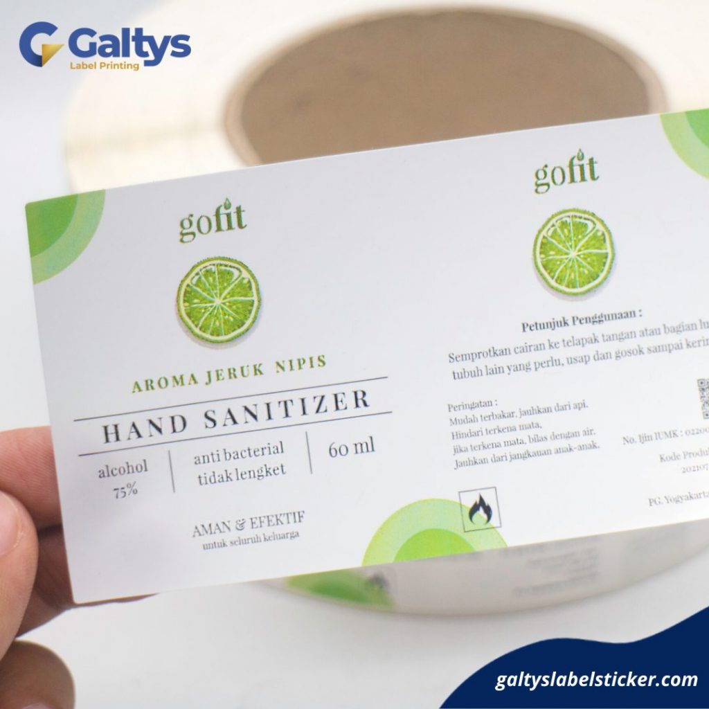 Label Hand Sanitizer Go Fit